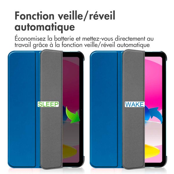 imoshion Coque tablette Trifold Apple iPad 11 (2025) 11 pouces A16 / iPad 10 (2022) 10.9 pouces - Cobalt Blue