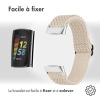 imoshion Bracelet en nylon élastique Fitbit Charge 5 - Beige