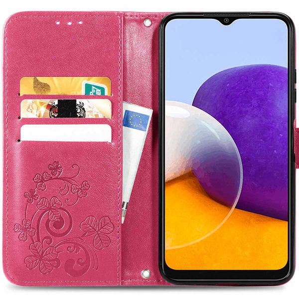 imoshion Etui de téléphone Fleurs de Trèfle Galaxy A22 (5G) - Fuchsia