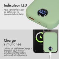 imoshion Batterie externe MagSafe - 10.000 mAh - Batterie externe sans fil - Menthe verte