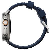 Nomad Bracelet robuste FKM Apple Watch Series 1 t/m 11 / SE / Ultra (44/45/46/49 mm) - Argent / Bleu