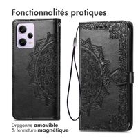 imoshion Etui de téléphone portefeuille Mandala Xiaomi Redmi Note 12 Pro - Noir