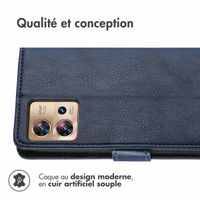 imoshion Étui de téléphone portefeuille Luxe Motorola Edge 30 Fusion - Bleu foncé