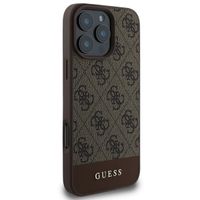 Guess Coque arrière Bottom Stripe 4G Apple iPhone 16 Pro - Marron