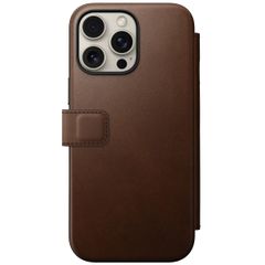 Nomad Étui de télephone portefeuille Modern Leather Folio Apple iPhone 16 Pro Max - Marron