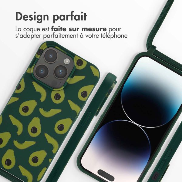 imoshion Coque design en silicone avec cordon Apple iPhone 14 Pro - Avocado Green