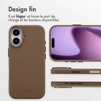 Accezz Coque arrière en cuir avec MagSafe Apple iPhone 17 - Marron café
