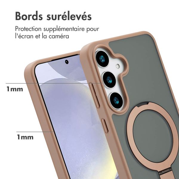 Accezz Coque Ring Stand avec MagSafe Samsung Galaxy S25 Plus - Marron
