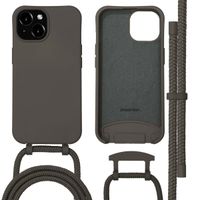 imoshion Coque arrière Color avec cordon amovible et MagSafe Apple iPhone 15 - Black Coffee