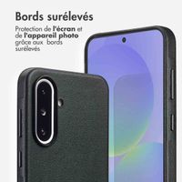 Accezz Coque arrière en cuir avec MagSafe Samsung Galaxy A36 / A56 - Onyx Black