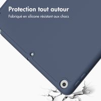 Accezz Coque tablette portefeuille Smart Silicone Apple iPad 9 (2021) 10.2 pouces / iPad 8 (2020) 10.2 pouces / iPad 7 (2019) 10.2 pouces - Bleu foncé