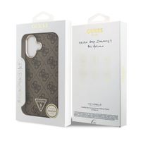 Guess Coque arrière en cuir avec logo Triangle classique et MagSafe Apple iPhone 17 - Marron