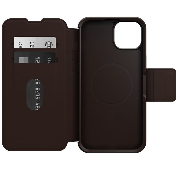 OtterBox Étui de télephone portefeuille Strada MagSafe Apple iPhone 15 Plus - Marron