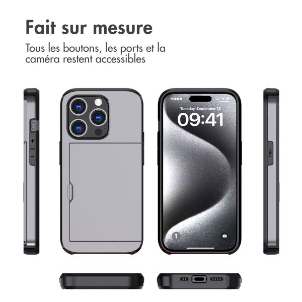 imoshion Coque arrière avec porte-cartes Apple iPhone 15 Pro - Gris
