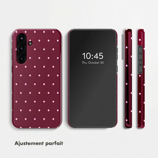 Selencia Coque arrière Vivid Samsung Galaxy S25 FE - Happy Dots Burgundy