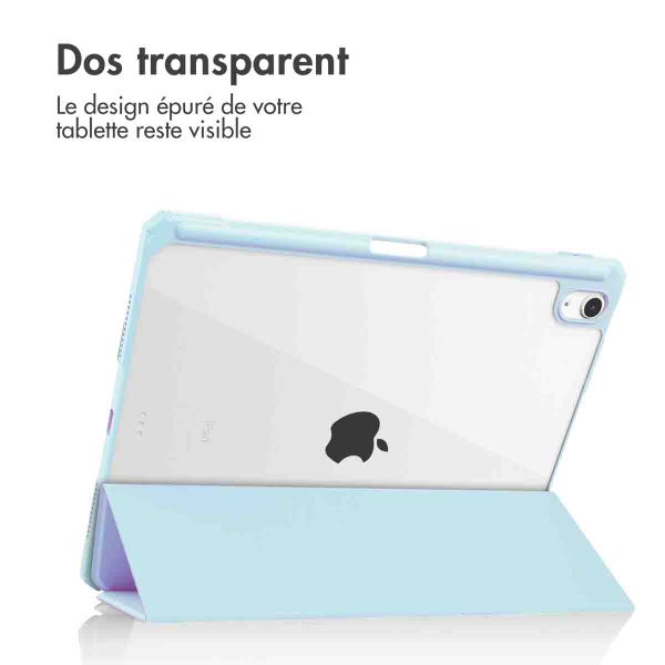 imoshion Coque tablette rigide Trifold iPad Air 11 pouces (2025) M3 / (2024) M2 / Air 5 (2022) / Air 4 (2020) - Bleu clair