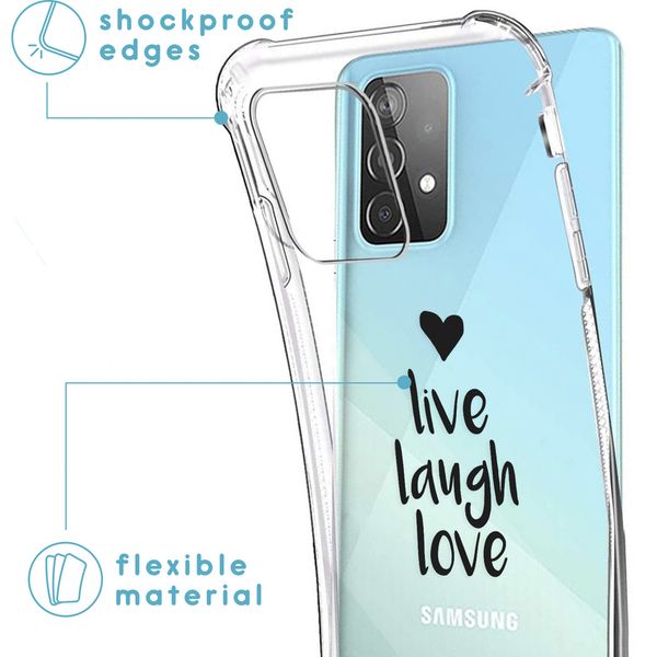 imoshion Coque Design avec cordon Samsung Galaxy A52(s) (5G/4G) - Live Laugh Love