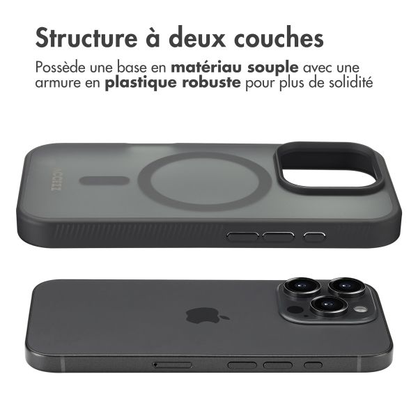 Accezz Coque Givrée Robuste avec MagSafe Apple iPhone 16 Pro - Noir