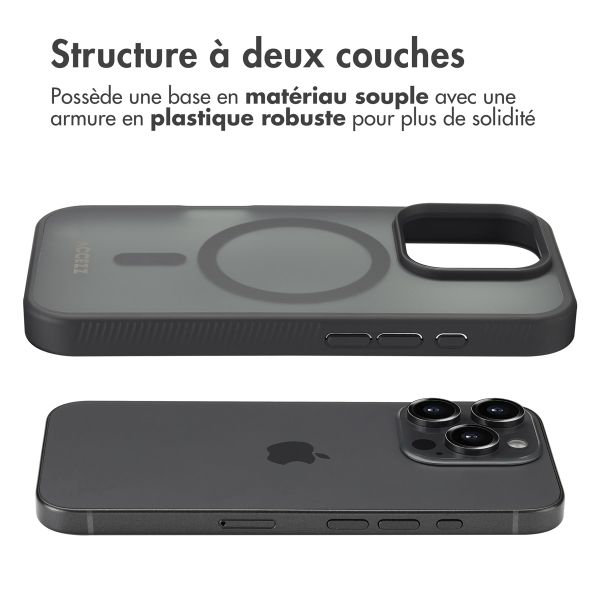 Accezz Coque Givrée Robuste avec MagSafe iPhone 16 Pro - Noir