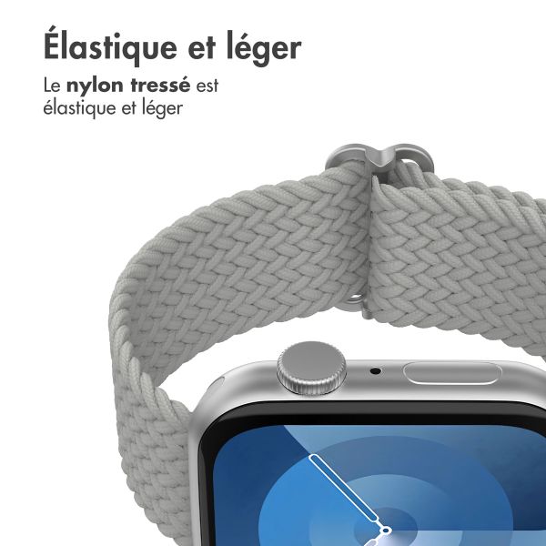 imoshion Bracelet tissé en nylon Apple Watch Series 1 á 9 / SE (38/40/41 mm) | Series 10 / 11 (42 mm) - Gris