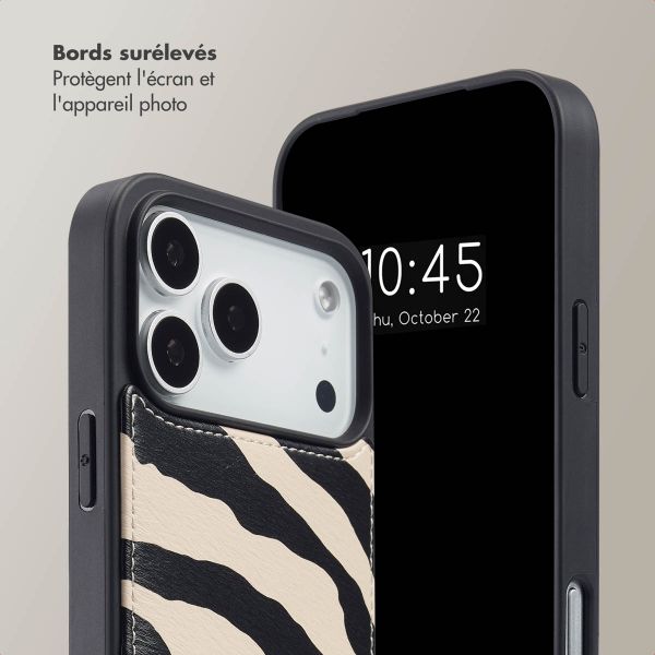 Selencia Coque de télephone Nova avec cordon et porte-cartes Apple iPhone 17 Pro Max - Zazzy Zebra