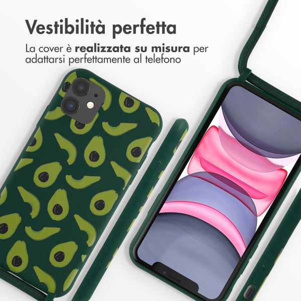 imoshion Coque design en silicone avec cordon Apple iPhone 11 - Avocado Green
