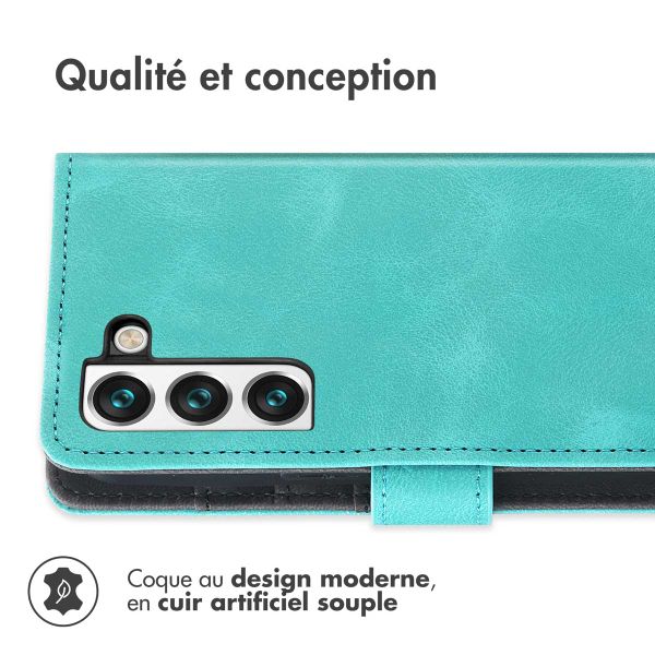 imoshion Etui de téléphone portefeuille avec cordon Samsung Galaxy S22 - Turquoise