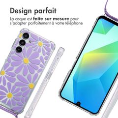 imoshion Coque Design avec cordon Samsung Galaxy A16 - Tropical Violet Flowers Connect