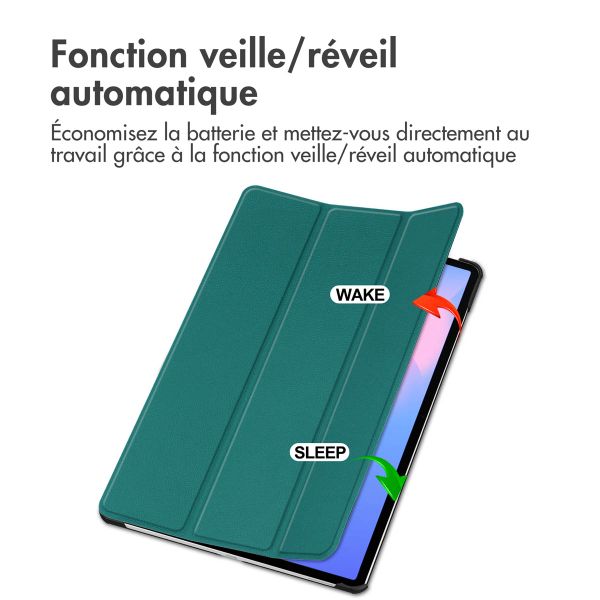 imoshion Coque tablette Trifold Samsung Galaxy Tab S10 FE Plus - Vert foncé
