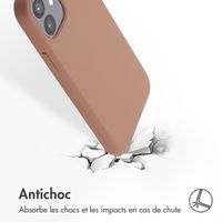 Accezz Coque Liquid Silicone avec MagSafe Apple iPhone 12 (Pro) - Lichtbruin