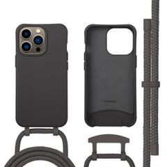 imoshion Coque arrière Color avec cordon amovible et MagSafe Apple iPhone 13 Pro - Black Coffee