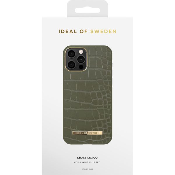 iDeal of Sweden Coque Atelier iPhone 12 (Pro) - Khaki Croco