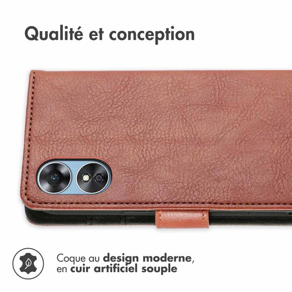 imoshion Étui de téléphone portefeuille Luxe Oppo A17 - Brun