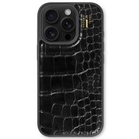 iDeal of Sweden Coque Vegan Leather iPhone 16 Pro - Black Croco