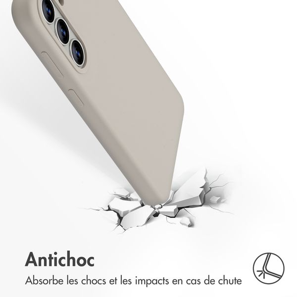 Accezz Coque Liquid Silicone avec MagSafe Samsung Galaxy S26 Plus - Stone