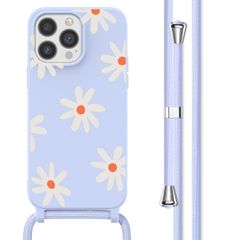 imoshion Coque design en silicone avec cordon Apple iPhone 13 Pro Max - Lila Flower Distance