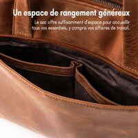 Accezz Leather Sac ordinateur 16 pouces - Cognac
