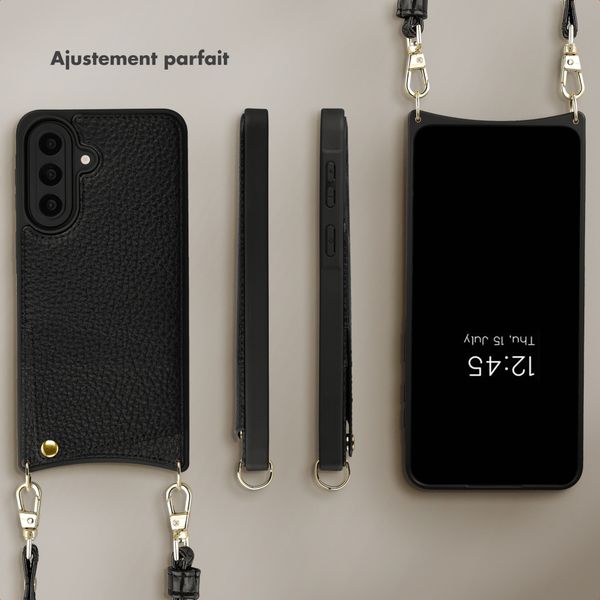 Selencia Coque de télephone Nova avec cordon et porte-cartes Samsung Galaxy A57 (5G) - Noir