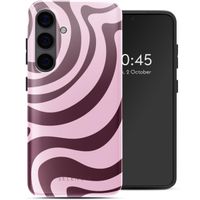 Selencia Coque arrière Vivid Tough Samsung Galaxy S24 - Wavy Swirl Pink Plum