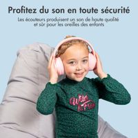 imoshion Casque sans fil pour enfants LED Light - Limiteur de décibels - Avec câble AUX - Rose