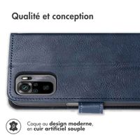 imoshion Étui de téléphone portefeuille Xiaomi Redmi Note 10 Pro - Bleu foncé