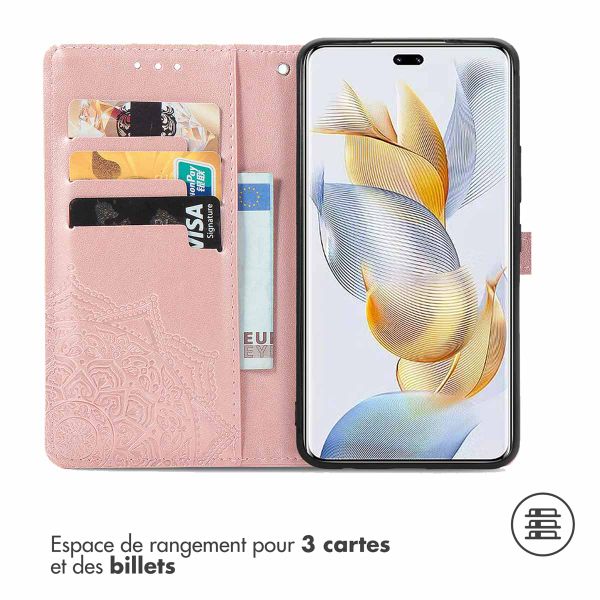 imoshion Etui de téléphone portefeuille Mandala Honor 90 Pro - Rose Dorée