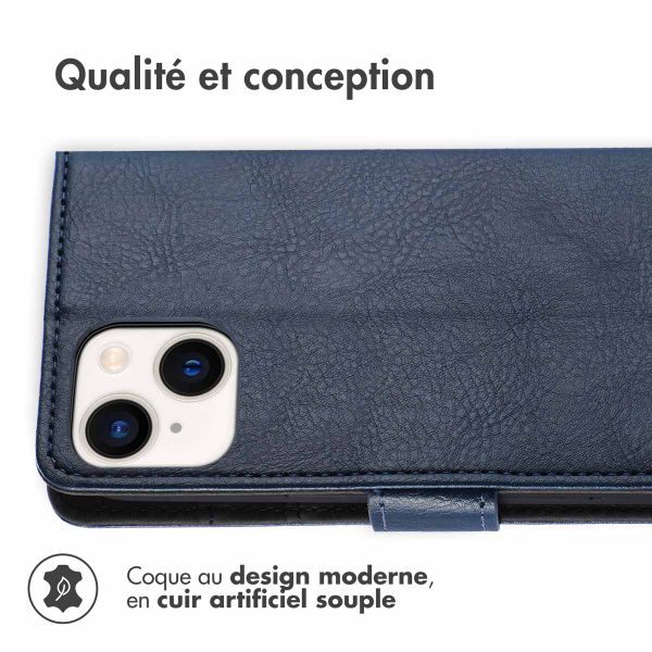 imoshion Étui de téléphone portefeuille Luxe iPhone 14 Plus - Bleu foncé