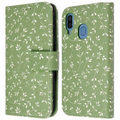 imoshion Étui de télephone portefeuille Design Samsung Galaxy A40 - Green Flowers