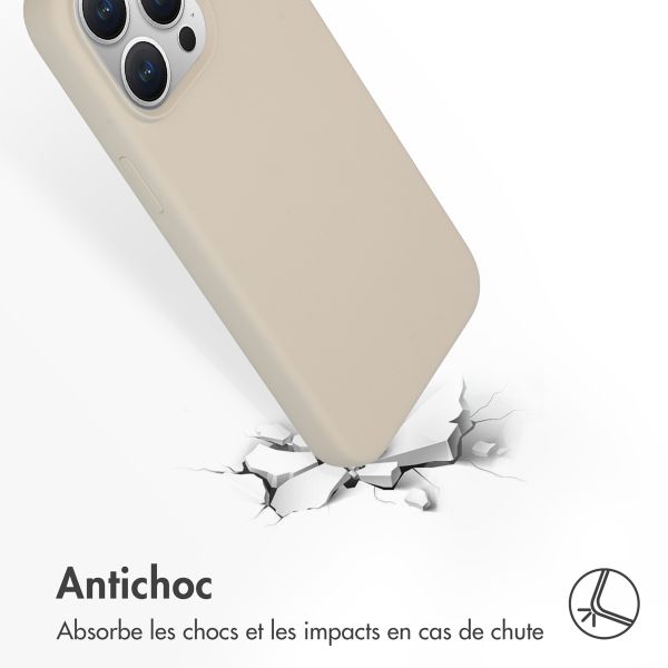 Accezz Coque Liquid Silicone avec MagSafe Apple iPhone 15 Pro Max - Stone