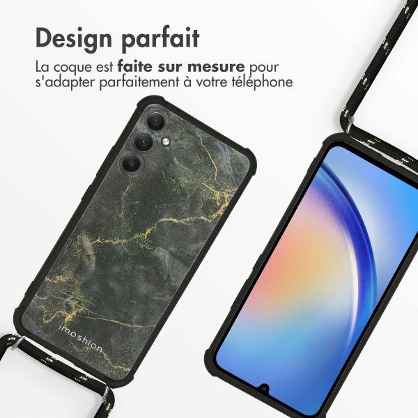 imoshion Coque Design avec cordon Samsung Galaxy A34 (5G) - Black Marble