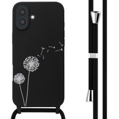 imoshion Coque design en silicone avec cordon iPhone 16 Plus - Dandelion Black