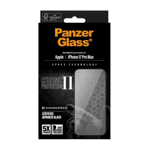 PanzerGlass Protecteur d'écran en céramique avec applicateur Apple iPhone 17 Pro Max