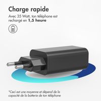 imoshion Adaptateur secteur 35 watts | Avec 2 ports USB-C - Noir