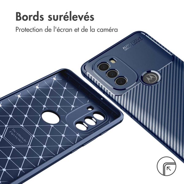 imoshion Coque silicone Carbon Motorola Moto G71 - Bleu